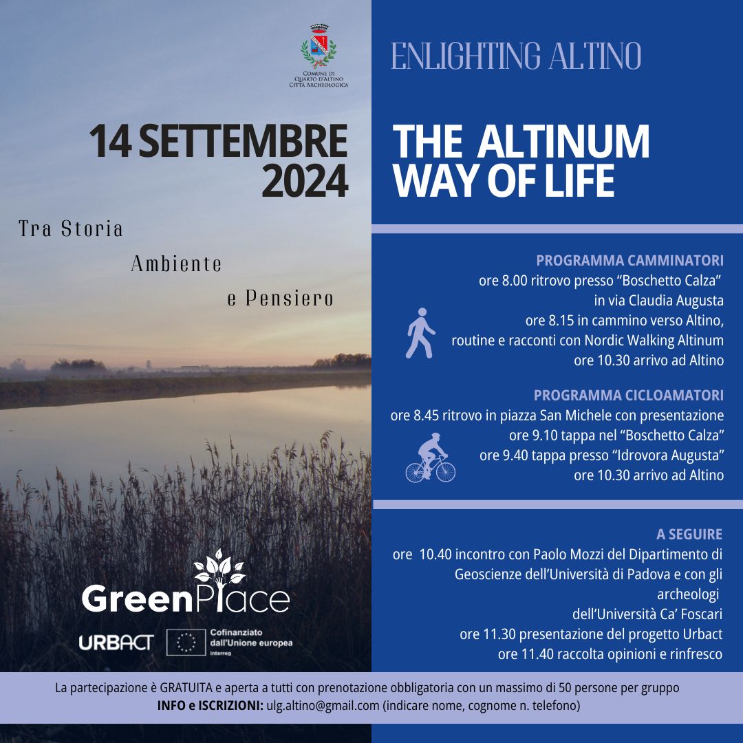 locandina evento organizzato nell'ambito del progetto GreenPlace