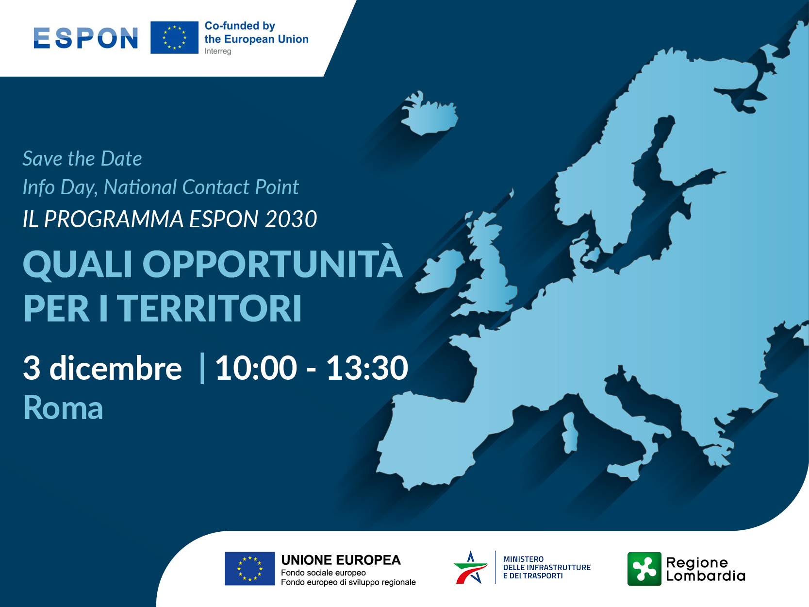 Locandina dell'evento ESPON 2030 